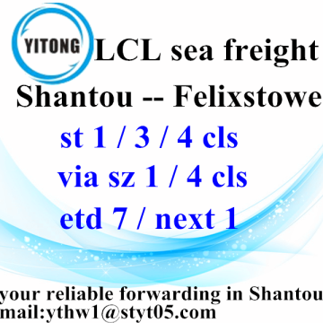 Transporte marítimo para Felixstowe de Chaozhou Chaoyang Jieyang