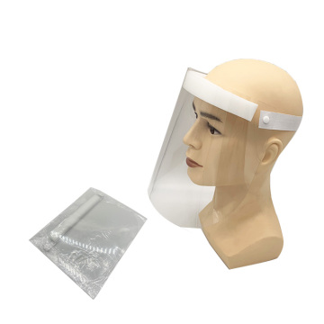 Protector facial PET desbotable axustable de plástico