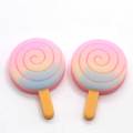 Kawaii Gradient Color Resin Popsicle Charm For Scrapbooking Decoration Crafts Hair Bow Center Earring Necklace Pendant