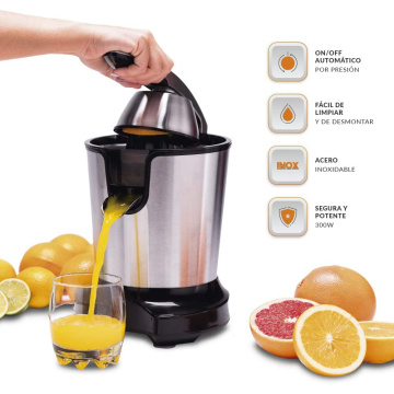 Espremedor de suco de limão de cone duplo elétrico de 300W para suco de laranja e cítrico elétrico e filtro de aço inoxidável