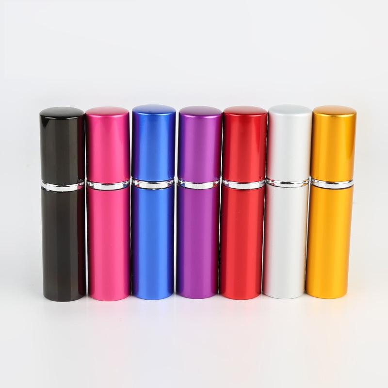 Aluminum portable perfume bottles for cosmetics spray bottles