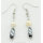 Freshwater pearl hematite twist beads earring