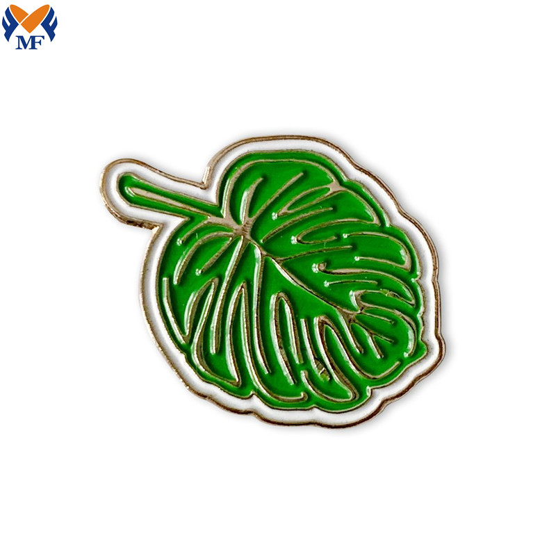 Metallanpassad logotyp Plant Montera Leaf Pin