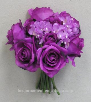 Wedding Rose Hydrangea Silk Flower Bouquet