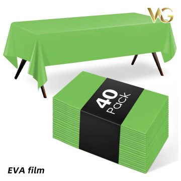 Lime green plastic disposable tablecloth