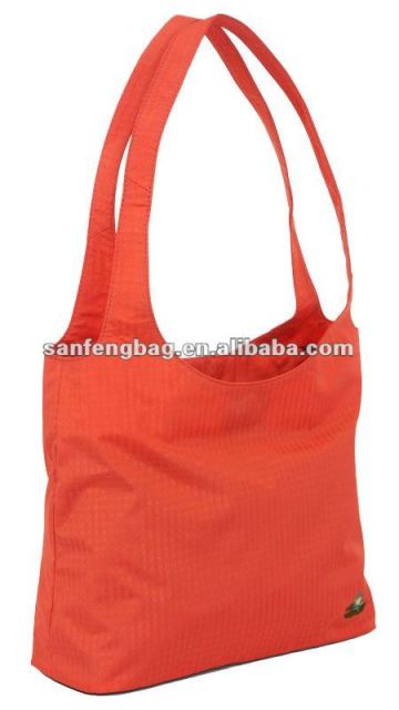 orange ripstop shoping bag