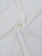 Textiles 100% Polyester Crepe Flocking Embroidery Fabric