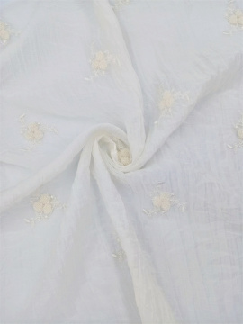 Textiles 100% Polyester Crepe Flocking Embroidery Fabric