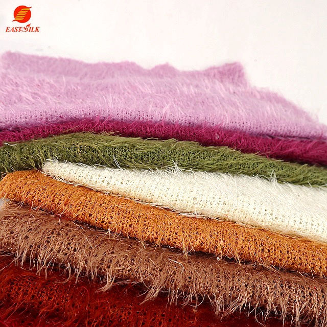 China supply soft hand feel warm tough long hair Wholesale quality hacci knit fabric for Dress