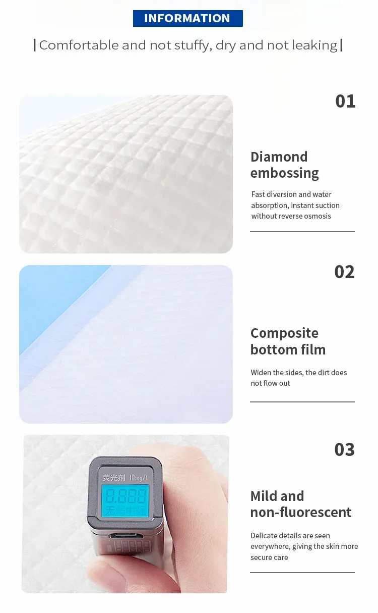 Breathable Film Incontinence Pads Details