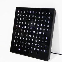 CHEETIE CP37M Art Decor Clock: Tell Time in Words - Square Wall Clock with German Words
