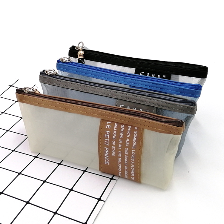 Custom theme unisex transparent mesh pencil case