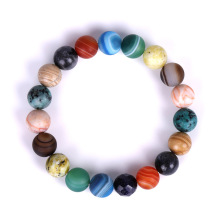 Universe Galaxy Bracelet: A Stylish Representation of the Solar System with Adjustable Eight Planets and Natural Stone Beads