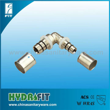 double elbow nickel plated brass press fitting