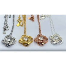 Wholesale S925 Sterling Silver Love Knot Necklace for Mother's Day Gift