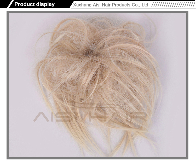 Aisi Hair Synthetic Donut Blonde Chignon Curly Bun Pad Chignon Elastic Band Ribbon Ponytail Rope Rubber Hair Extension For Women
