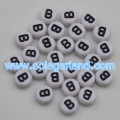 4x7MM acrylique blanc unique lettre / alphabet perles AZ acrylique pièce ronde entretoise perles