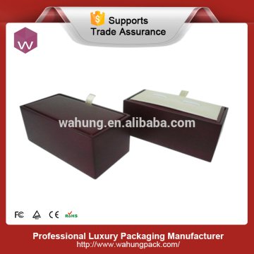 black antique cufflink box with custom logo printed