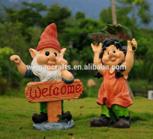 Home Decorative Resin Gnome With Welcome