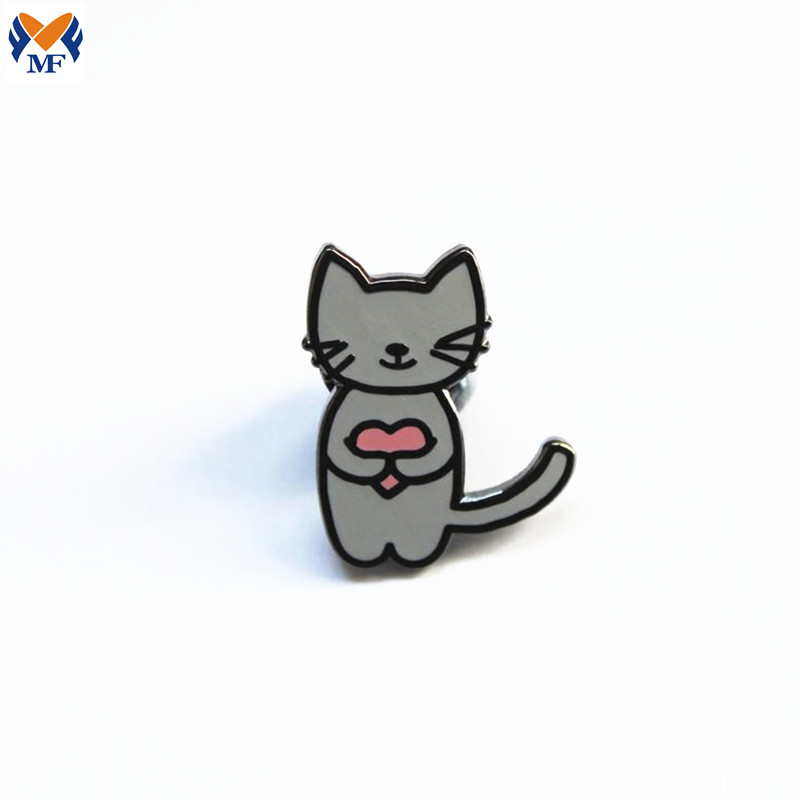 Cat Black Enamel Pin Jpg