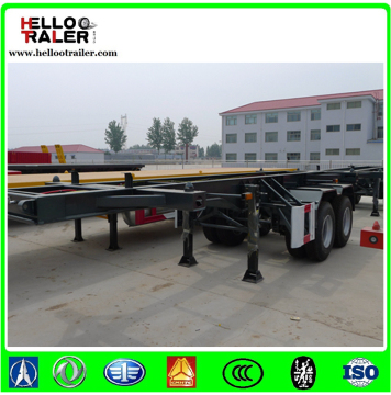20ft 40ft 2 Axle Skeletal Container Chasis Trailer Frame