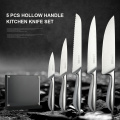 5 PCS HOLLOW HANDLE KITCHEN KNIFE SET