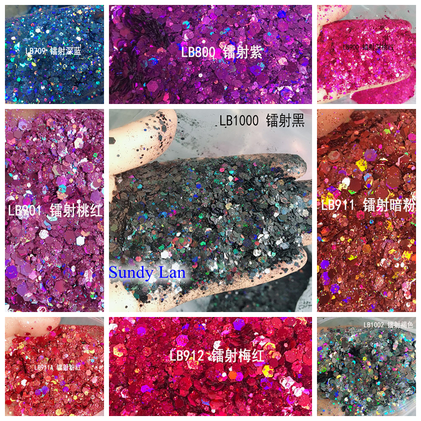 Factory price Cosmetic mixed chunky glitter pink color