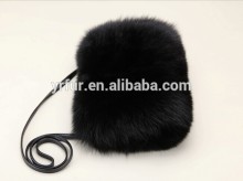 YR785C New Fashion Design Red Fox Fur Cuffs Hand Warmer Genuine Fur Sleeve Muff