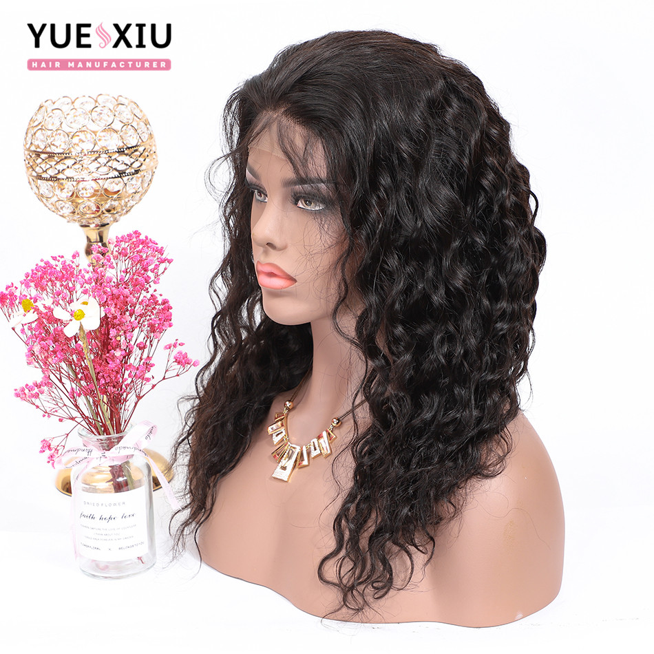 13*4 Lace Front Wig With Baby Hair Brazilian Virgin Human Hair Wigs With Bangs Water Wave