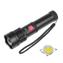 USB Rechargeable High Lumen Tactical LED Flashlight with XHP50 Chip, Remote Illumination & Zoom Function for Emergency and Searching