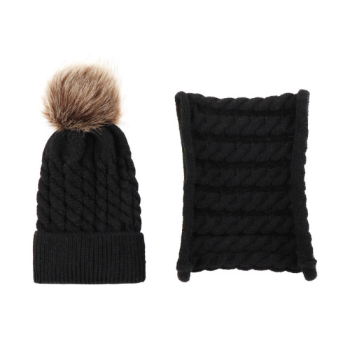 Children's winter wool hat knit hat scarf set