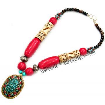 Tibetan Yak Bone Turquoise Necklace