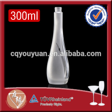 new designed frosting acid etch 300ml airless glass cosmetic bottle