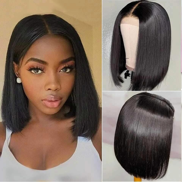 13*4 4*4 13*1 T lace bob wig silky Virgin Cuticle Aligned Brazilian natural color Human Hair wig wholesale price for black woman