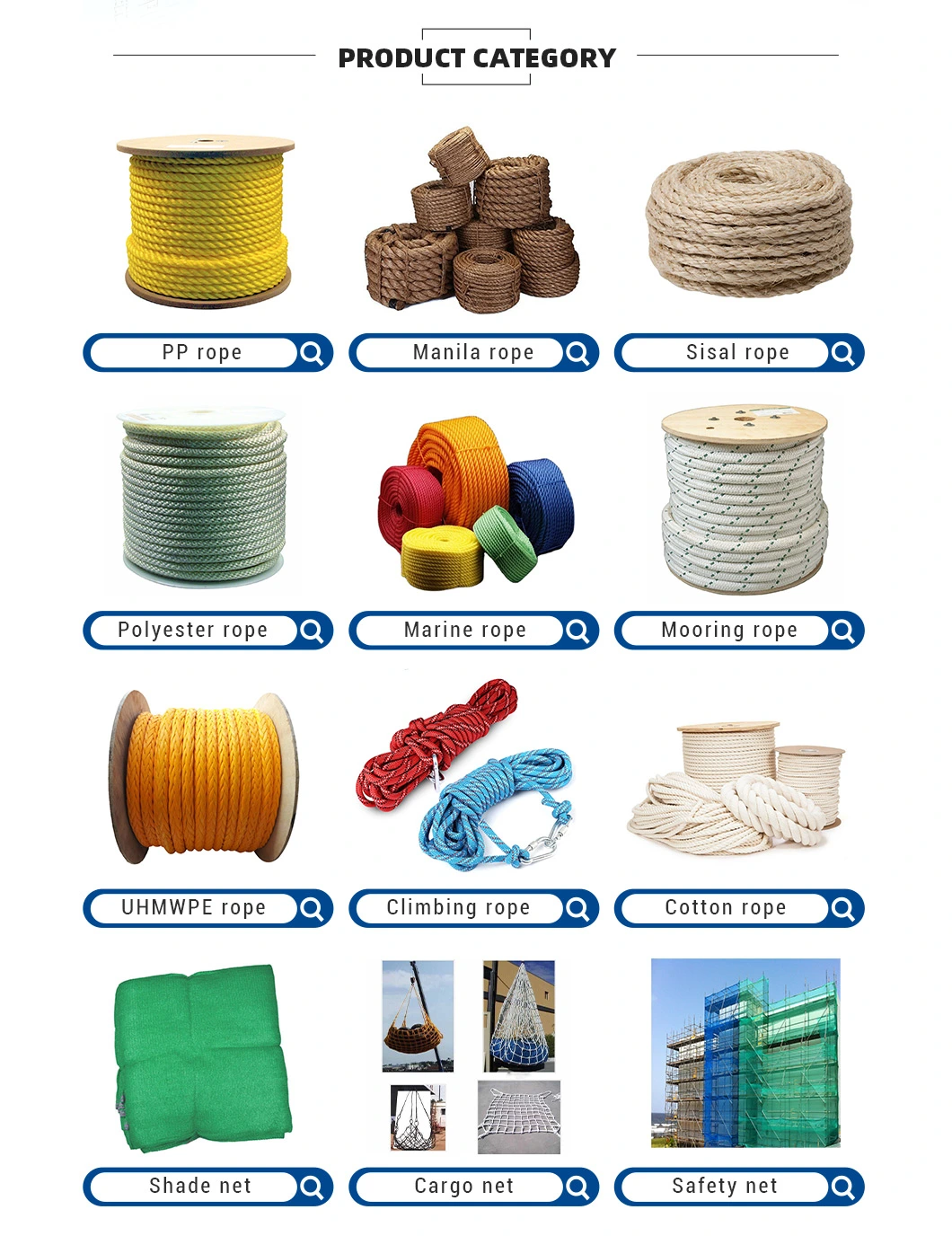 Durable and Wear Resistant Braided PP Polyester Mooring Rope