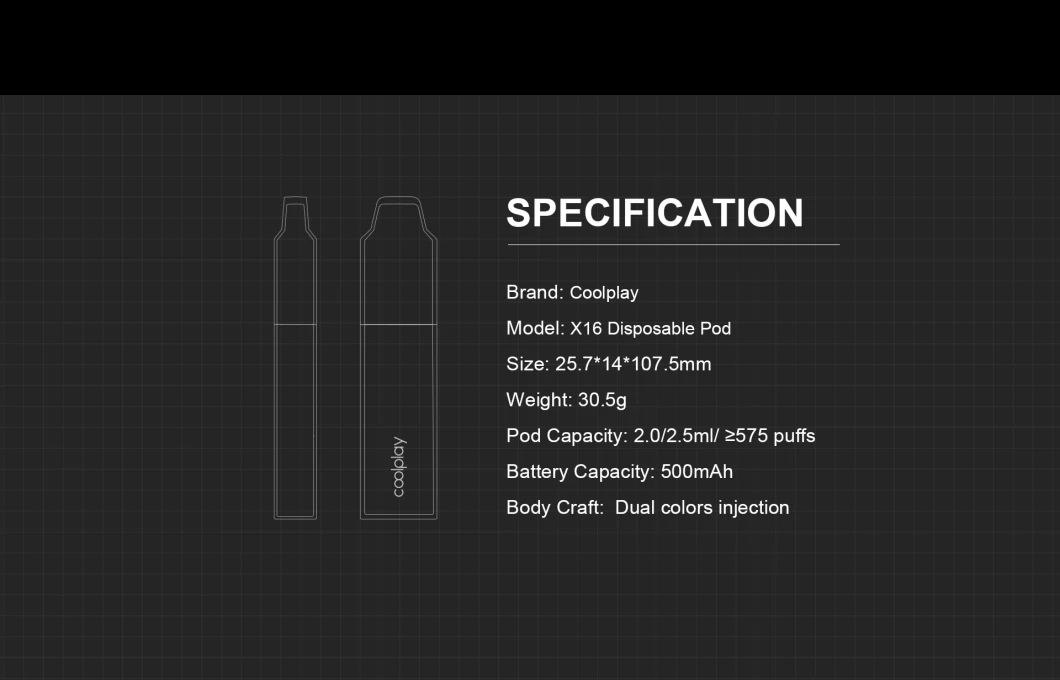 Wholesale Electronic Cigarette 0% Vape Wholesale I Vape Electronic Cigarette Coolplay X16 600 Puff Bar Vape Electronic Cigarette