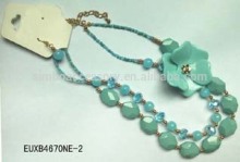 beaded necklace/beads necklace/handmade necklace/stones necklace/ flower necklace/hot new product for 2015/jewelry set
