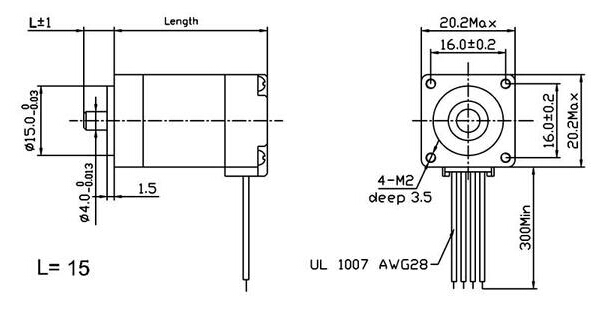 NEMA 8 3.9V, 0.6 a Bipolar Stepping Motor 20mm for Robot