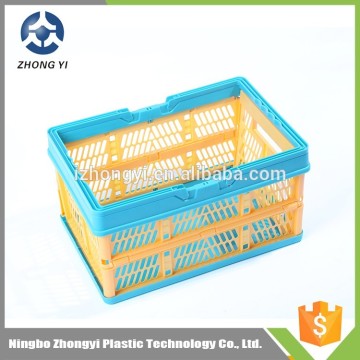 Plastic collapsable cheap plastic baskets with handles