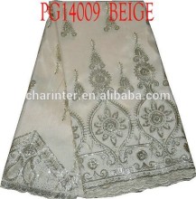high quality George fabric(PG14009) raw silk embroidery George lace