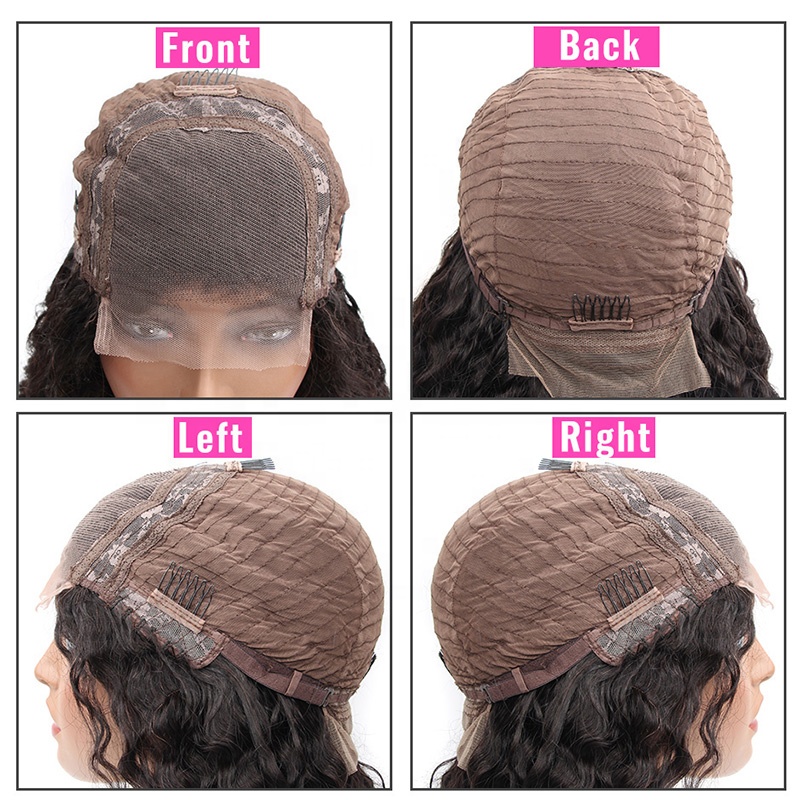 ISEE HAIR Cheap Middle Part 6 8 10 12 14 16 Inch Bleached Knots Malaysian Virgin Short Curly Human Hair Lace Wig Bob