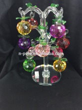 luxury apple k9 colourful crystal apple tree for gift