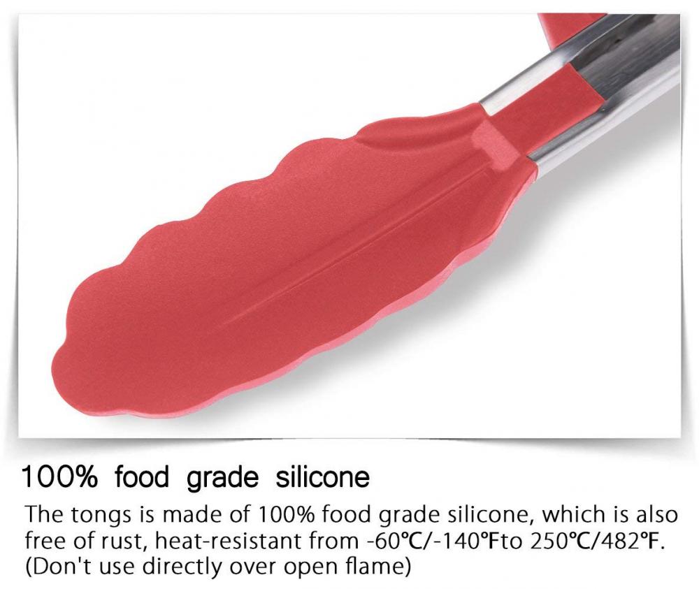 Pince de cuisson de cuisine en silicone 9 pouces