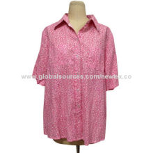 Allover printed cotton voile blouse