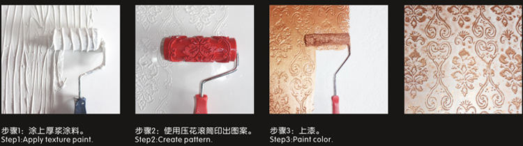 Paint Rubber Roller With Pattern Tools For Wall Painting Roller