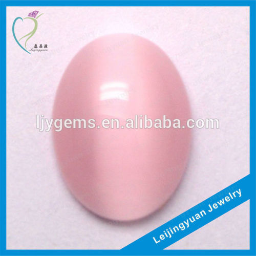 China cheap oval cut pink cats eye gem stone