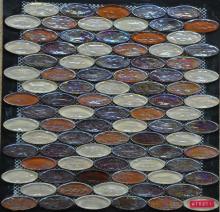 Oval Bumpy Colorful Glass Mosaic