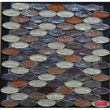 Oval Bumpy Colorful Glass Mosaic