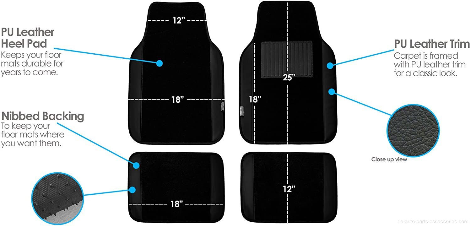 Schwarze universelle fit Teppichmatte