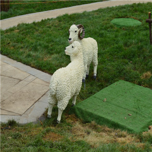 simulation fiberglass animal sculpture-sheep